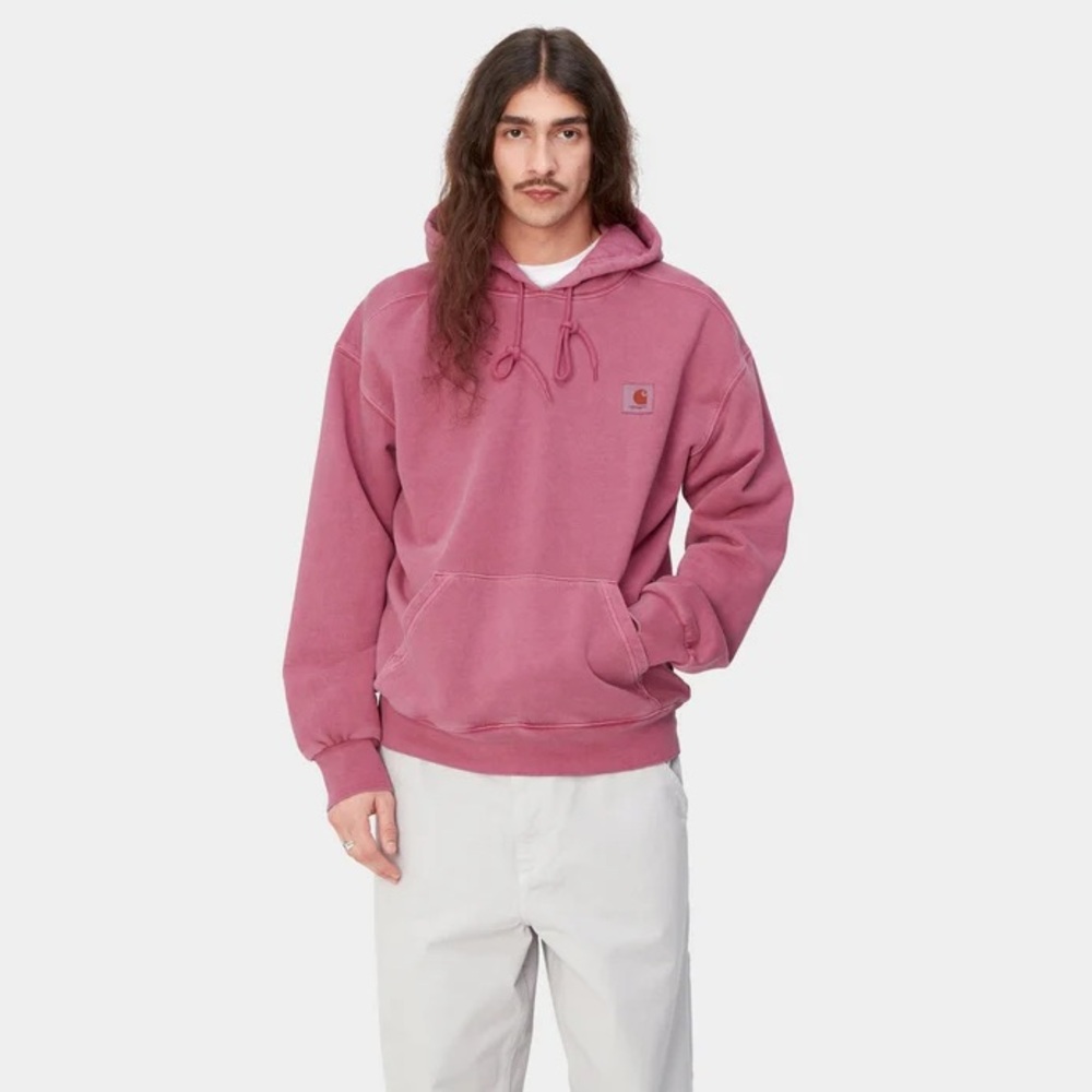 Carhartt Work In Progress WIP Hooded Nelson Sweatshirt Hoodie Magenta Pink Large